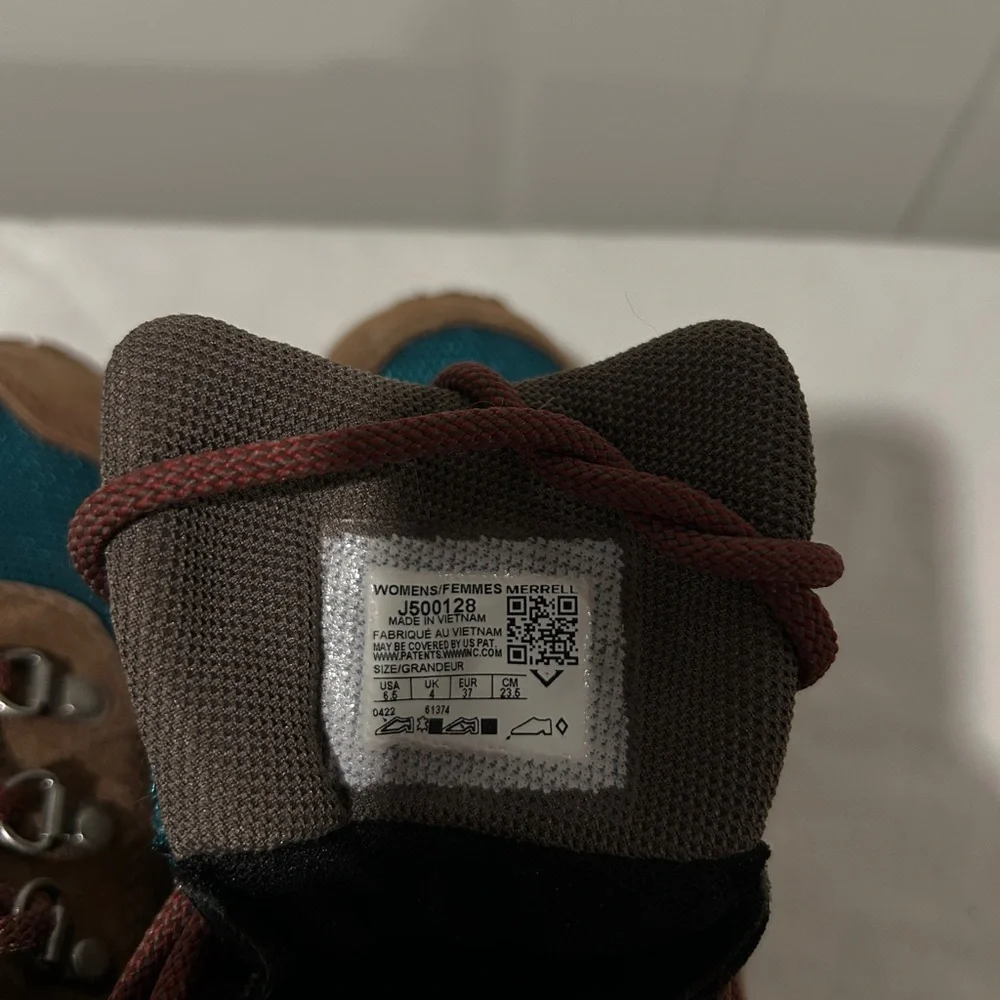 Merrell Women’s Brown and Teal Hiking Shoes - Picture 6 of 7